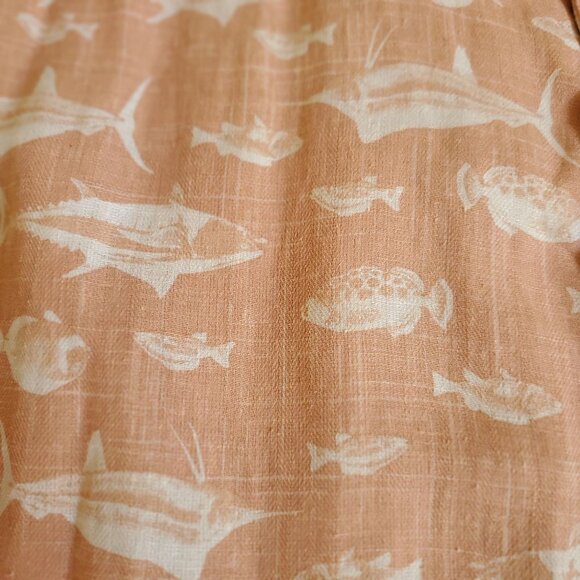 New 28 Palms MenXL Hawaiian Shirt SILK PeachColor. PocketMatch TropicalFish READ - Picture 9 of 12